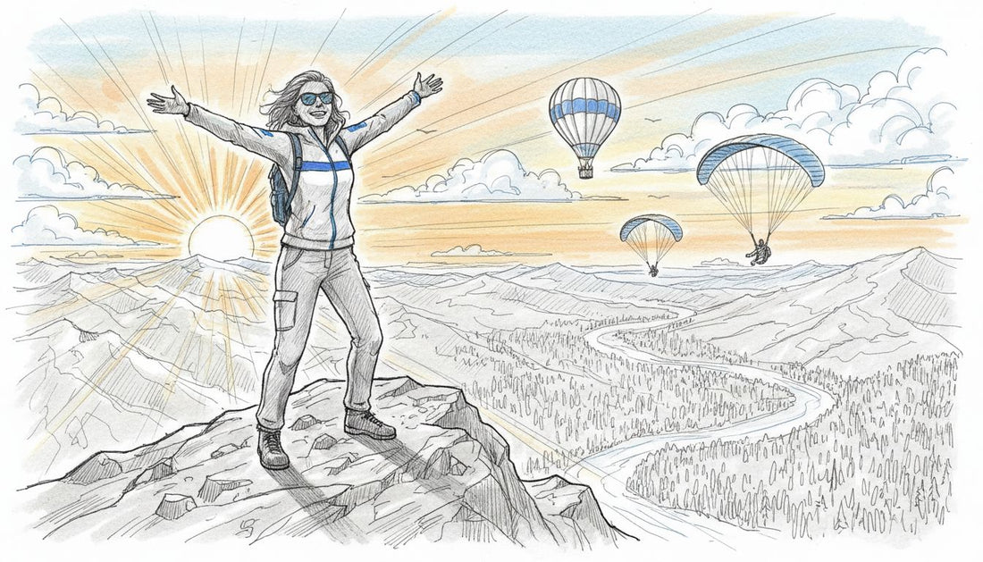 Sieviete baudot piedzīvojumu dāvanu dabā