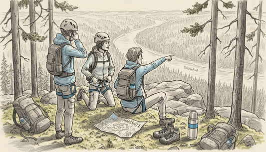 Draugu kompānija gatavojas piedzīvojumam mežā