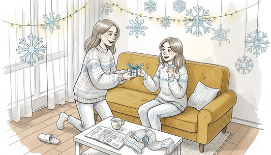 Sieviete viesistabā ar smaidu pasniedz Jaungada dāvanu – aizraujošu piedzīvojumu, kas sola neaizmirstamus mirkļus un jaunas emocijas.