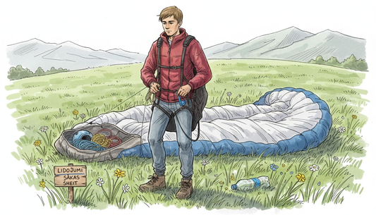 Cilvēks gatavojas paraplāna startam no kalna nogāzes