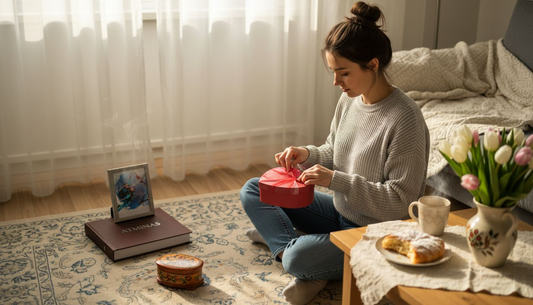 Sieviete mājās gatavo pārsteigumus Valentīndienai