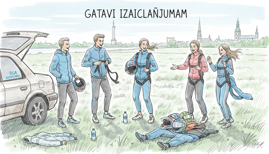 Draugu kompānija gatavojas piedzīvojumiem un adrenalīna pilnām aktivitātēm Rīgas apkārtnē.