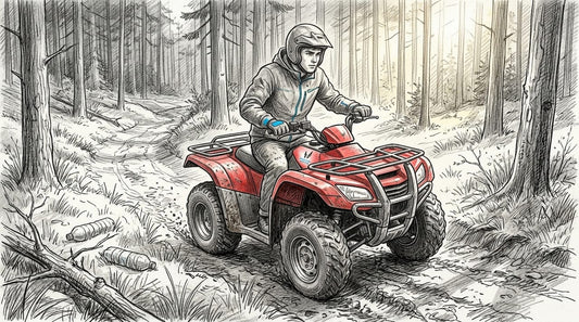 Latvijas meža taku putekļos pa bezceļu motociklu traucas piedzīvojumu meklētājs.