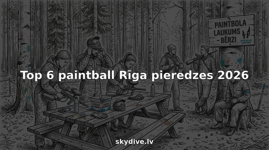Rīgas parkā pulcējusies draugu kompānija, lai gatavotos aizraujošai peintbola spēlei.