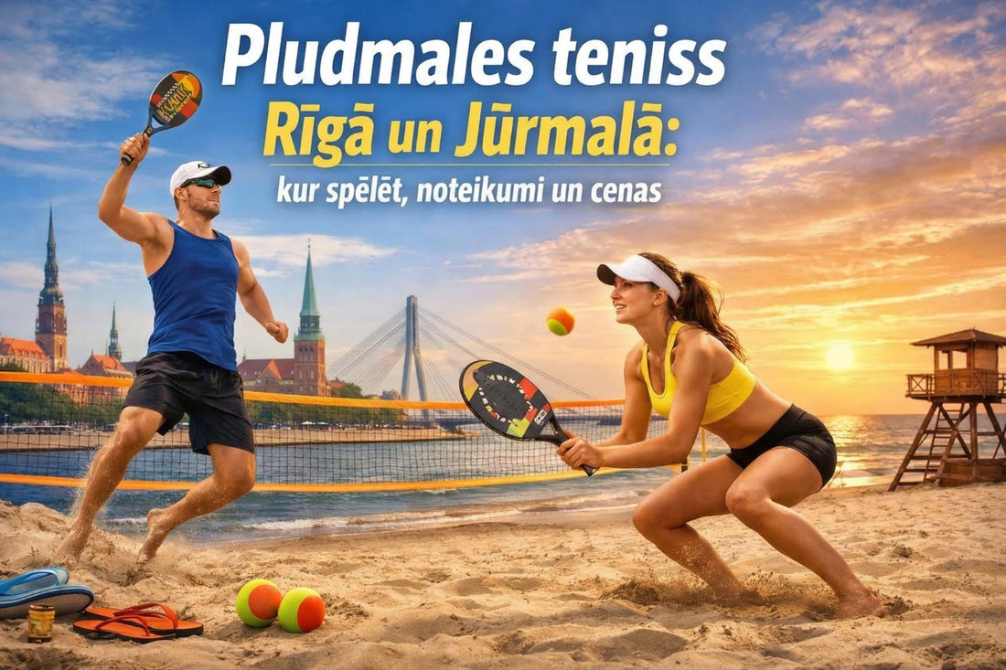 two persons playing beach tennis in Riga